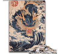 JigsawPuzzle 2000 Pieces for Teenagers Japanese Wave Dragon Decompressing Intellectual Educational Toy Perfect Decoration 70x100cm