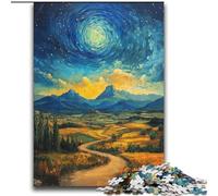 JigsawPuzzle 2000 Pieces for Teenagers Mountains Under The Night Sky Family Fun Fun at Home Activities, Birthday Present,Travel Gifts, for And 14 Years Old 70x100cm
