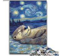 JigsawPuzzle 2000 Pieces for Teenagers Otter Night Sky Family Fun Fun at Home Activities, Birthday Present,Travel Gifts, for And 14 Years Old 70x100cm