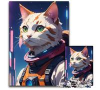 JigsawPuzzle a Pieces for Adults Cat Astronaut AnlPaper Jigsaw Puzzles Relaxing Entertainment Perfect Christmas GiftHome Decor 1000 PCS(38x26cm)