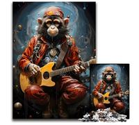 JigsawPuzzle a Pieces for Adults Guitarist Guitar Monkey Paper Jigsaw Puzzles Relaxing Entertainment Perfect Christmas GiftHome Decor 1000 PCS(38x26cm)