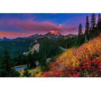 Jigsaws 100 pieces for adults - 100 piece jigsaw puzzles for adults is ideal as a gift for the whole family and the jigsaw puzzle, Trees, Mountains, Park 45.5x35.5CM