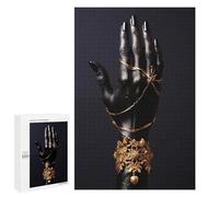 Jigsaws 1000 PCS for Adults Black And Gold Jewel Hand1 Adult Jigsaw Puzzle Brain Teaser Game A Work of Art Fun at Home Activities, 1000 PCS