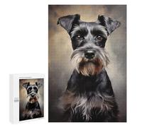 Jigsaws 1000 PCS for Adults Black Miniature Schnauzer Portrait Jigsaws for Adults Toy Wall Decor Birthday Present Unique Birthday And Xmas Gifts 1000 PCS