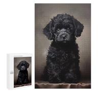 Jigsaws 1000 PCS for Adults Black Poodle Puppy Portrai Puzzles for Adults Hands-on Game Presents for Women Fun Activities at Home 1000 PCS