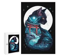 Jigsaws 1000 PCS for Adults Cat Silhouette Torii Gate Jigsaws for Adults Toy Wall Decor Birthday Present Unique Birthday And Xmas Gifts 1000 PCS
