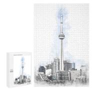 Jigsaws 1000 PCS for Adults CN Tower Toronto Canada Jigsaws for Adults Toy Wall Decor Birthday Present Unique Birthday And Xmas Gifts 1000 PCS