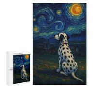 Jigsaws 1000 PCS for Adults Dalmatian Dog in Starry Night Style Adult Jigsaw Puzzle Brain Teaser Game A Work of Art Fun at Home Activities, 1000 PCS