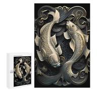Jigsaws 1000 PCS for Adults Dual Koi Fish Serenade Puzzles for Adults Hands-on Game Presents for Women Fun Activities at Home 1000 PCS