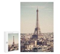 Jigsaws 1000 PCS for Adults Eiffel Tower Paris Skyline Jigsaws for Adults Toy Wall Decor Birthday Present Unique Birthday And Xmas Gifts 1000 PCS