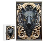 Jigsaws 1000 PCS for Adults Elegant Black Golden Wolf Puzzles for Adults Hands-on Game Presents for Women Fun Activities at Home 1000 PCS