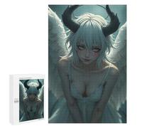 Jigsaws 1000 PCS for Adults Fallen Angel with Horns Adult Jigsaw Puzzle Brain Teaser Game A Work of Art Fun at Home Activities, 1000 PCS
