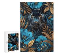 Jigsaws 1000 PCS for Adults Floral Black Panther Adult Jigsaw Puzzle Relax Games Perfect Decoration Christmas Birthday Gifts 1000 PCS