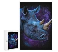 Jigsaws 1000 PCS for Adults Galactic Rhino Cosmic Wildlife Art Adult Jigsaw Puzzle Brain Teaser Game A Work of Art Fun at Home Activities, 1000 PCS