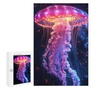 Jigsaws 1000 PCS for Adults Glowing Jellyfish in Deep Space Adult Jigsaw Puzzle Brain Teaser Game A Work of Art Fun at Home Activities, 1000 PCS