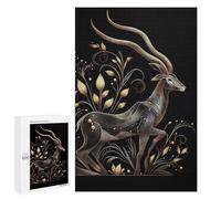 Jigsaws 1000 PCS for Adults Golden Antelope Art Print Adult Jigsaw Puzzle Brain Teaser Game A Work of Art Fun at Home Activities, 1000 PCS