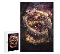 Jigsaws 1000 PCS for Adults Golden Rings with Blossoms Adult Jigsaw Puzzle Brain Teaser Game A Work of Art Fun at Home Activities, 1000 PCS