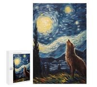 Jigsaws 1000 PCS for Adults Howling Wolf Starry Night Jigsaws for Adults Toy Wall Decor Birthday Present Unique Birthday And Xmas Gifts 1000 PCS