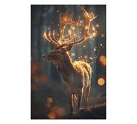 Jigsaws 1000 PCS for Adults Magical Fantasy Deer Glow Jigsaws for Adults Relaxing Games Perfect Decoration Fun Activities at Home 1000 PCS