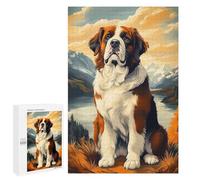 Jigsaws 1000 PCS for Adults Majestic Saint Bernard in Mountain Landscape Puzzles for Adults Hands-on Game Presents for Women Fun Activities at Home 1000 PCS