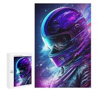 Jigsaws 1000 PCS for Adults Neon Motorcycle Helmet Art Adult Jigsaw Puzzle Brain Teaser Game A Work of Art Fun at Home Activities, 1000 PCS
