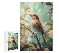 Jigsaws 1000 PCS for Adults Nightingale Bird on Branch with Flowers Jigsaw Puzzle Brain Teaser Game Presents for Women Fun Activities at Home 1000 PCS