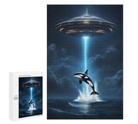 Jigsaws 1000 PCS for Adults Orca Whale Alien Spaceship Jigsaws for Adults Toy Wall Decor Birthday Present Unique Birthday And Xmas Gifts 1000 PCS