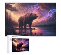 Jigsaws 1000 PCS for Adults Thunderstorm Bear Majesty Jigsaw Puzzle Brain Teaser Game Presents for Women Fun Activities at Home 1000 PCS