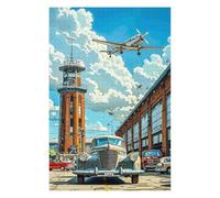 Jigsaws 1000 PCS for Adults Vintage Airplane And Car Jigsaws for Adults Relaxing Games Perfect Decoration Fun Activities at Home 1000 PCS