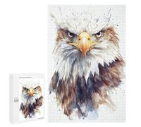 Jigsaws 1000 PCS for Adults Watercolor Bald Eagle Portrait Jigsaws for Adults Toy Wall Decor Birthday Present Unique Birthday And Xmas Gifts 1000 PCS
