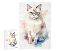 Jigsaws 1000 PCS for Adults Watercolor Ragdoll Cat Jigsaws for Adults Toy Wall Decor Birthday Present Unique Birthday And Xmas Gifts 1000 PCS