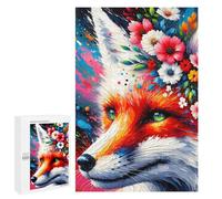 Jigsaws 1000 PCS for Teenagerss Acrylic Majestic Blossoming Fox Jigsaw Puzzle Brain Teaser Game Stress Reliever Challenging To Complete 1000 PCS