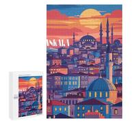 Jigsaws 1000 PCS for Teenagerss Ankara Twilight Jigsaw Puzzle Brain Teaser Game Stress Reliever Challenging To Complete 1000 PCS