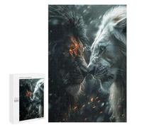 Jigsaws 1000 PCS for Teenagerss Black Lion Vs White One Puzzles for Adults Hands-on Game Birthday Present Birthday Present, Gifts, 1000 PCS