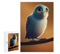 Jigsaws 1000 PCS for Teenagerss Blue Bird Perched on Branch Jigsaws for Adults Brain Teaser Game Birthday Present Challenging To Complete 1000 PCS