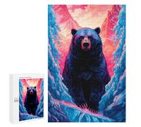 Jigsaws 1000 PCS for Teenagerss Colorful Bear Mountain Artwork Jigsaws for Adults Brain Teaser Game Birthday Present Challenging To Complete 1000 PCS
