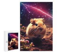 Jigsaws 1000 PCS for Teenagerss Cute Hamster in Galaxy Jigsaws for Adults Brain Teaser Game Birthday Present Challenging To Complete 1000 PCS
