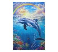 Jigsaws 1000 PCS for Teenagerss Dolphin Under Rainbow Jigsaw for Adults Brain Teaser Game Analysis And Logic Gifts for Friends And Family 1000 PCS