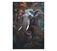 Jigsaws 1000 PCS for Teenagerss Floral Magical Elephant Jigsaw for Adults Brain Teaser Game Analysis And Logic Gifts for Friends And Family 1000 PCS