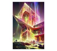 Jigsaws 1000 PCS for Teenagerss Futuristic Alien Cityscape Jigsaw for Adults Brain Teaser Game Analysis And Logic Gifts for Friends And Family 1000 PCS