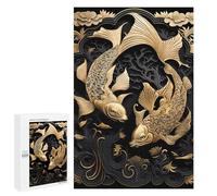 Jigsaws 1000 PCS for Teenagerss Golden Koi Fish Artwork Jigsaws for Adults Brain Teaser Game Birthday Present Challenging To Complete 1000 PCS