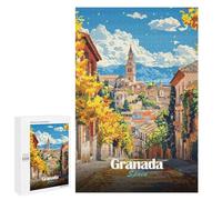 Jigsaws 1000 PCS for Teenagerss Granada, Spain, Autumn Cityscape Puzzles for Adults Hands-on Game Birthday Present Birthday Present, Gifts, 1000 PCS