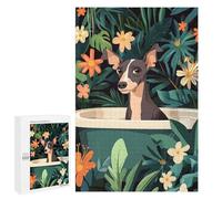 Jigsaws 1000 PCS for Teenagerss Greyhound Dog in A BathTub Jigsaw Puzzle Brain Teaser Game Stress Reliever Challenging To Complete 1000 PCS