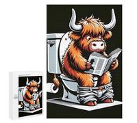 Jigsaws 1000 PCS for Teenagerss Highland Cow Toilet Break Puzzles for Adults Hands-on Game Birthday Present Birthday Present, Gifts, 1000 PCS