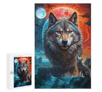 Jigsaws 1000 PCS for Teenagerss Howling at Lone Wolf Moon Jigsaw Puzzle Brain Teaser Game Stress Reliever Challenging To Complete 1000 PCS