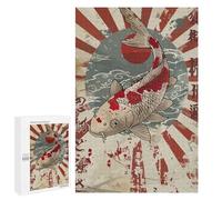 Jigsaws 1000 PCS for Teenagerss Japanese Rising Sun Koi Jigsaw for Adults Anti-Stress Toys Pattern Assembly Birthday Present, Gifts, 1000 PCS