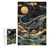 Jigsaws 1000 PCS for Teenagerss Kintsugi Whale Under Moon Puzzles for Adults Hands-on Game Birthday Present Birthday Present, Gifts, 1000 PCS
