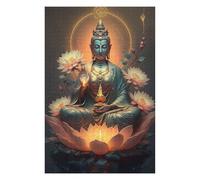 Jigsaws 1000 PCS for Teenagerss Lotus Enlightenment Statue Jigsaw for Adults Brain Teaser Game Analysis And Logic Gifts for Friends And Family 1000 PCS