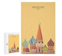 Jigsaws 1000 PCS for Teenagerss Moscow Travel Snippet Jigsaw Puzzle Brain Teaser Game Stress Reliever Challenging To Complete 1000 PCS