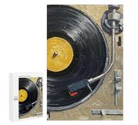 Jigsaws 1000 PCS for Teenagerss Record Player Oil Painting Jigsaw Puzzle Brain Teaser Game Stress Reliever Challenging To Complete 1000 PCS